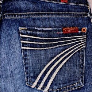 7 For All Mankind DOJO 90's style Trouser Dark Wash w/White Stitching | Sz 26